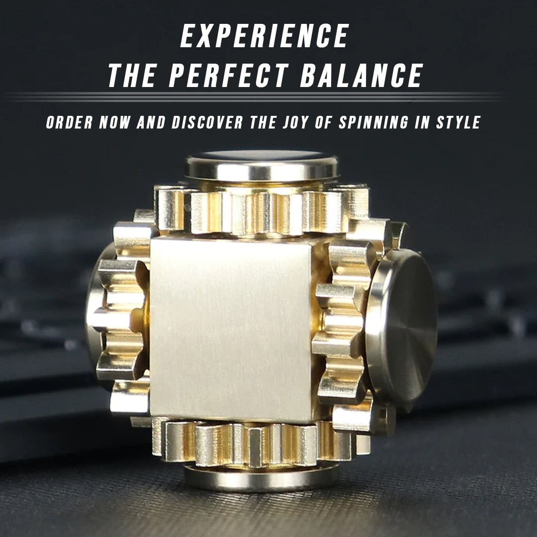 Brass Cube Gears Spinner - Fav Fidgets