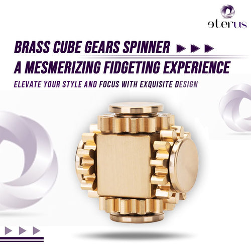 Brass Cube Gears Spinner - Fav Fidgets