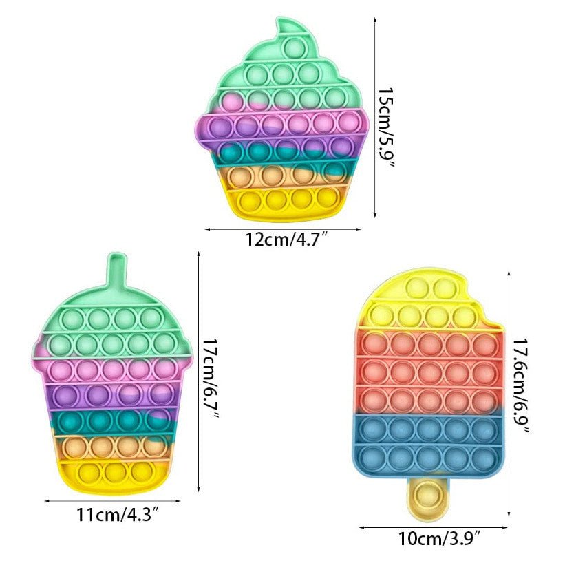 Jumbo Push Pop Fidget - Fidget Sensory Toy - Ice Cream collection - Fav Fidgets