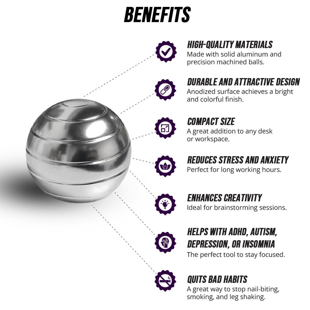 Rotating Desktop Spinning Ball - Fav Fidgets